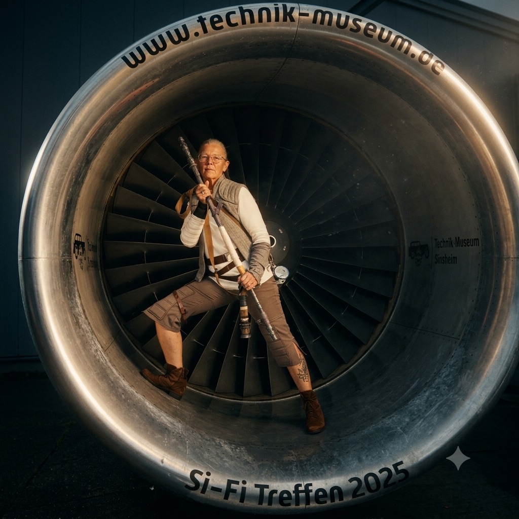 Conny in einer Turbine