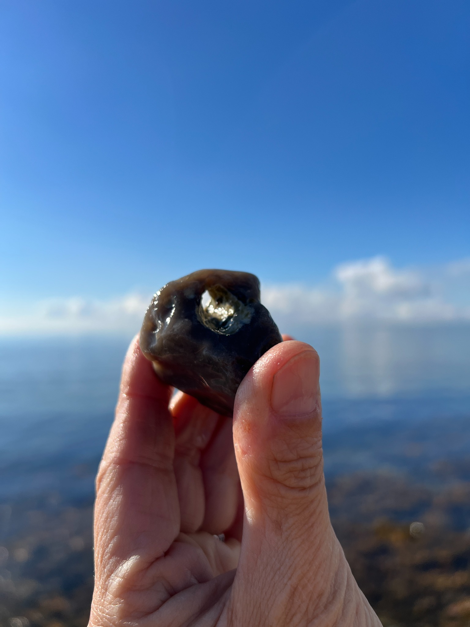 Fehmarn · Ein Hühnergott als Strandfund
